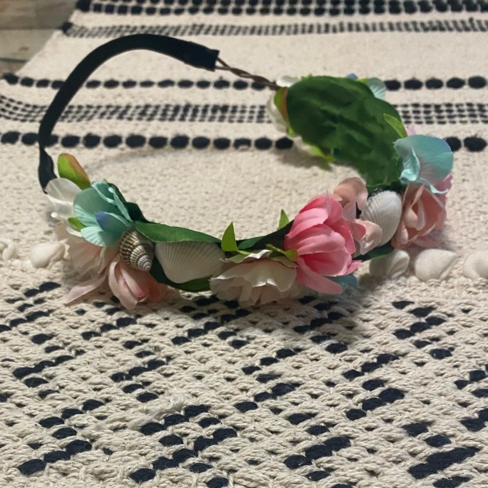 Floral and Seashell Headband Boho Bohemian